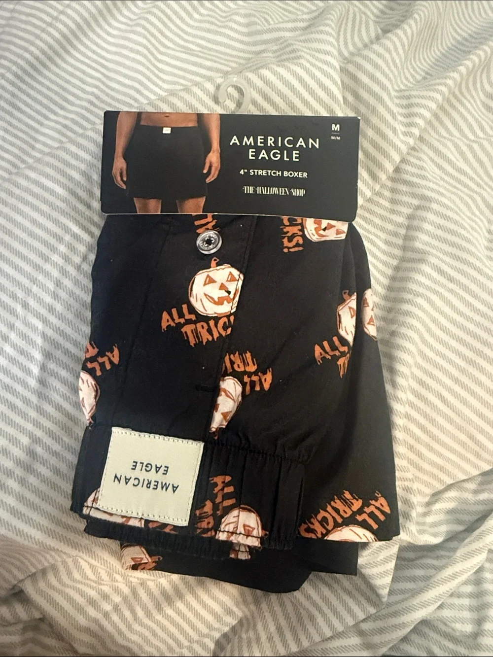 Black Stretch Underwear with Pumpkin Pattern